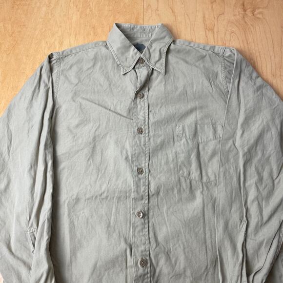 Vintage Post WWII USN Medium Solid Beige Long Sleeve Full Button Collared Shirt - Picture 2 of 10